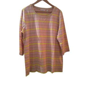 Isaac Mizrahi Live Striped Top Size 1X